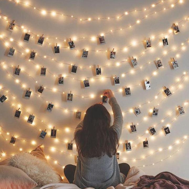 15 Polaroid picture + 1 Fairy Light + 15 clips - custom polaroid with light – decoration light - room decoration- polaroid size 3*4 inches