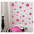 70 PCS (3 size)Pink Polka Dots Wall Stickers, Circle Pattern Stickers for Kids and girls room Wall Decals DIY Home Decor Art Wall Decor. 