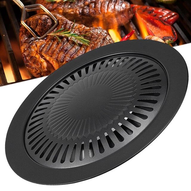 Smokeless Kitchen Grill/Kitchen + Home Stove Top Smokeless Grill Indoor BBQ, Stainless Steel with Double Coated Non Stick Surface