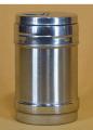 SET OF 2 STAINLESS STEEL ROTATING LID SMALL-SIZE SALT OR PEPPER SHAKER JAR / DISPENSER. 