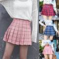 OIMG Women Plaid High Waist Tennis Skirt Flared Pleated Short Skirt School Girl Skirt. 