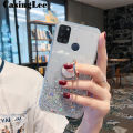 Casinglee for Realme 7i case Shiny Ring Glitter Soft Transparent Holder Stand Back cover with String for Realme 7i Phone cases cover Stars Moon Girls. 