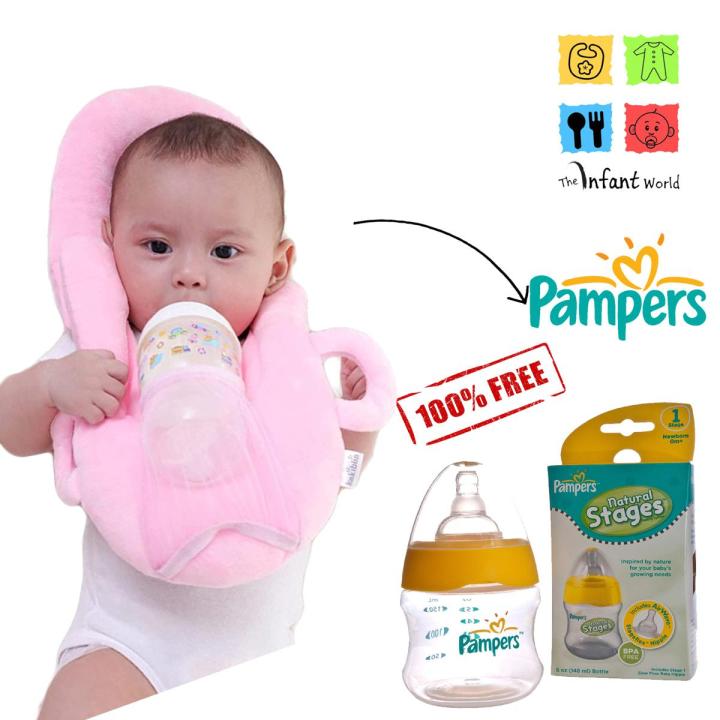 Baby pillow with bottle holder best sale