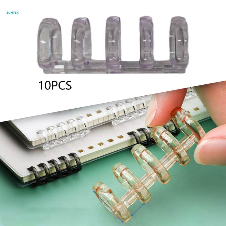 10x 5 Rings Loose Leaf Binder Rings Removable Binding Spines DIY Comb Binding Rings for School