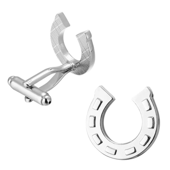 【LuckyBabyFans Store】Hoof Horseshoe Cufflinks Men's Horse Shoe Design Cuff Links pair pack sale