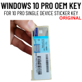 Windows 10 Pro License Key Sticker: Genuine OEM License Key and Original Microsoft Product Key. 