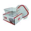 PYREX Easy Vent 805ml Square Glass Food Storage Container w/ Airtight Leak-proof BPA-free Lid. 