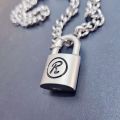 Hot! Original NANA with Nanjing lock necklace non-unlockable matte fog sand male punk R lock vintage necklace couple. 