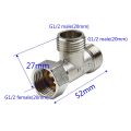 Toilet Copper T-Adapter G1/2 T-Valve Diverter Valve Three Way Device Hole Water Pipe For Bath Bidet Sprayer Shower Home Improvem. 