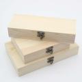 Unfinished Wood Box Plain Wooden Box with Hinged Lid Trinket Storage Box. 