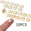 10Pcs Brass Plated Mini Hinge Small Decorative Jewelry Wooden Box Cabinet Door Hinges With Nails Dollhouse niture Acc. 