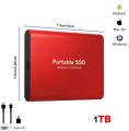 1TB External SSD – Ultra-Fast Portable Solid State Drive with USB 3.0/Type-C, Shockproof Design, and Plug-and-Play Compatibility for Laptop/Desktop/Phone. 