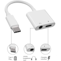 USB C to 3.5mm Headphone Audio Adapter | 2 in 1 USB C Headphone Splitter for Samsung ,Oppo ,Vivo & other Interface Type C Smart Phones  | USB C to 3.5mm AUX Audio Jack with Type C Charging jack Splitter | Type C AUX Audio & Charging Convertor. 