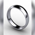 Silver Round Stainless Steel Ring for Men. 