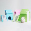 Wood Double Deck Animal Rat Mouse Hamster Nest House Small Pet Climbing Toy. 