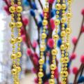 5 meter - Gold Beaded Garland, Pearl Bead Roll String Crystal Strand for Christmas/Wedding Decoration. 