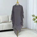 3 Layered Khimar Hijab - Three Layers Modest Hijab, Women's Clothing Three Layers Chiffon Khimar with Niqab Patti. 