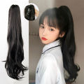 Synthetic Natural Long Curly Ponytail Wig Big Wavy Grab Clip Pony Tail for Girls. 