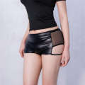 Butt length walking light revealing on the bed mini skirt sexy and spicy girl exposed tight fitting wrapped buttocks PU leather skirt. 