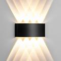 8W Modern LED Wall Lamp | Up and Down Wall Light Black | Metal Light | Fancy Lights | Fancy Lighting Indoor Decoration | IP65 Waterproof | Indoor And Outdoor Garden Wall Sconce | For Bedside Bedroom Kitchen Hotel Lounge Dining Room. 