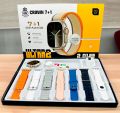 Crown 7+1 Ultra 2 Smart Watch 7+1 Full HD Display Wireless Charger & Bluetooth Calling Smart Watch With 7 Different Straps. 