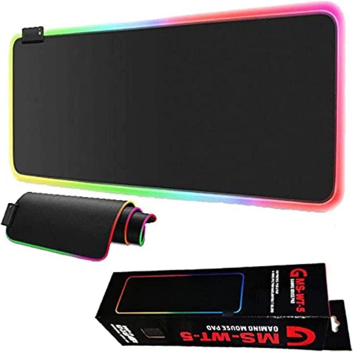 GMS-WT-5 RGB Gaming Mouse Pad 14 Lighting Modes Glowing Led Mouse Pad Non-Slip Rubber Mat 35cmx25cm