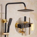 All In One Bathroom Mixer Shower & Faucet Set Luxury Design Black&Golden. 