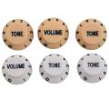 2 Set 1 Volume & 2 Tone Guitar Control Knobs, for Fender Strat Style Guitar - 1 Set Cream& 1 Set White+Black. 