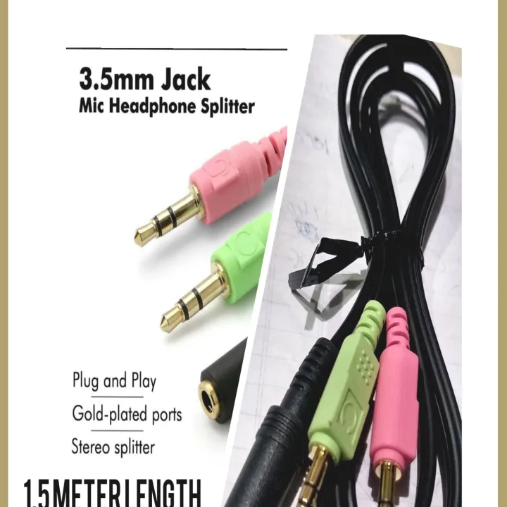 Audio%20Y%20Splitter%20Cable%20for%20PC%20Laptop%20Gold%20Plated%202%20Male%20to%201%20Female%203.5mm%20Headphone%20Earphone%20Mic%201.2%20meter%20length%20-%20Image%202