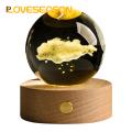 Faux Crystal Ball Decoration 3d Engraved Solar System Planet Night Light with Wooden Base Unique Led Lamp for Desktop Decoration Birthday Gift Fake Crystal Home Decoration. 