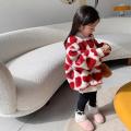 Girls Velvet Padded Thickened Sweater2022Autumn and Winter Clothing New Western Style Little Girl Warm Baby Turtleneck Furry Sweater. 