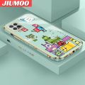 JIUMOO For Samsung Galaxy M62 F62 Case Cartoon Cute Monster Tetris New Design Phone Case Side Pattern Luxury Plating Silicone Casing Full Cover Camera Shockproof Protection Cases. 