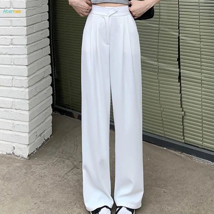 Womens%20Wide%20Leg%20Pants%20Straight%20Leg%20High%20Waisted%20Office%20Loose%20Long%20Pants%20XL%20White%20-%20Image%206