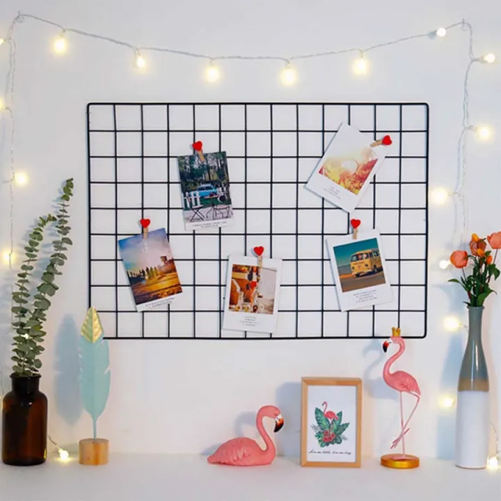 Metal%20Mesh%20Grid%20Panel%20Photo%20Wall%20Decor%20Art%20Display%20-%20Image%204