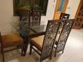 4 chairs and 1 table  Wooden Nesting Tables Chinioti Solid Sheesham Wood Nesting Tables Set  (Coffee table Serving table , Furniture Wooden ) only for Lahore. 