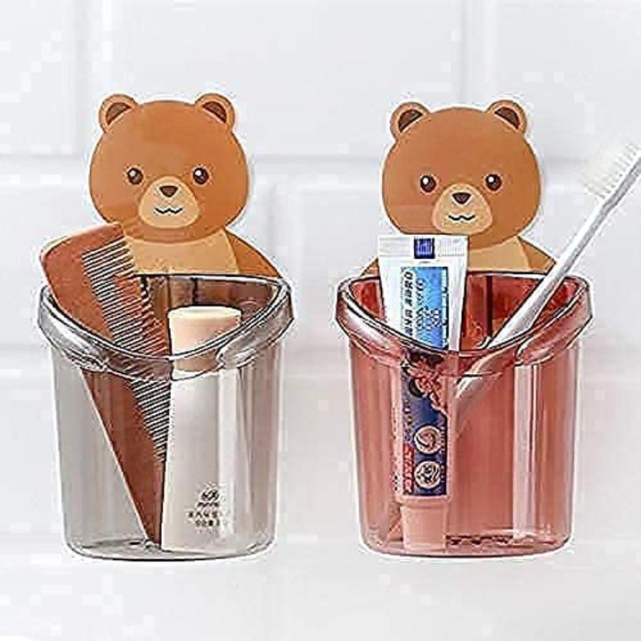 Self%20Adhesive%20Plastic%20Wall%20Mounted%20Multipurpose%20Teddy%20Bear%20Toothbrush%20Holder%20Cup,%20ABS%20Plastic%20with%20Strong%20Adhesive%20Sticker,%20Easy%20Installation%20for%20Keeping%20Toothpaste,%20Cream,%20Lotion%20&%20Shampoo%20-%20Image%202