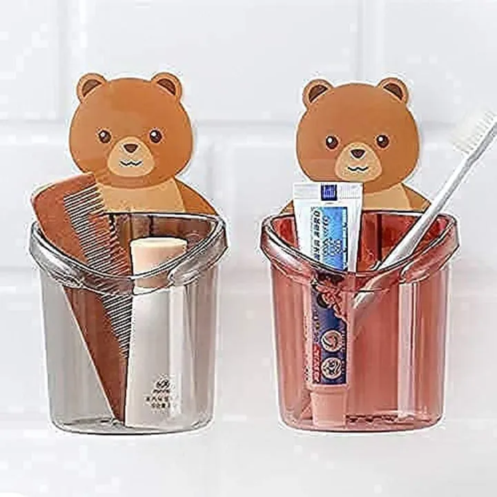Self%20Adhesive%20Plastic%20Wall%20Mounted%20Multipurpose%20Teddy%20Bear%20Toothbrush%20Holder%20Cup,%20ABS%20Plastic%20with%20Strong%20Adhesive%20Sticker,%20Easy%20Installation%20for%20Keeping%20Toothpaste,%20Cream,%20Lotion%20&%20Shampoo%20-%20Image%202