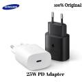 100% Original 25W Super Adaptive Fast PD USB-C Charger with original c to c cable For Samsung GALAXY S21 UItra S21 + S20 FE S10 S9 F12 F02S M42 5G F52 A72 A32 M62 M51. 