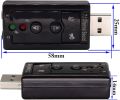 USB 2.0 7.1-Channel Virtual USB 3D Stereo Audio Adapter External Sound Card with 3.5 mm Audio and Microphone Ports, Internal Amplifier and Volume Controls. 