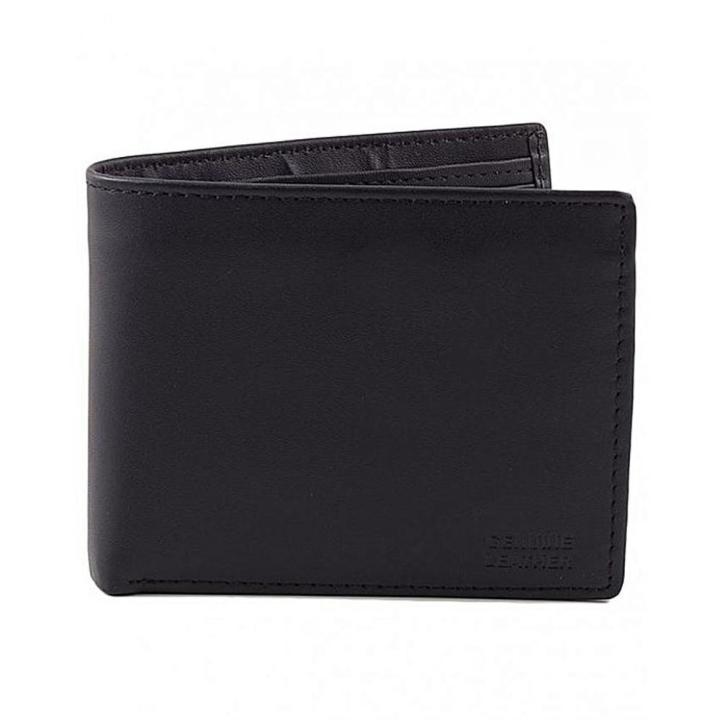Wallet Genuine Leather Slim Single Fold Bifold for Men with Small Pouch