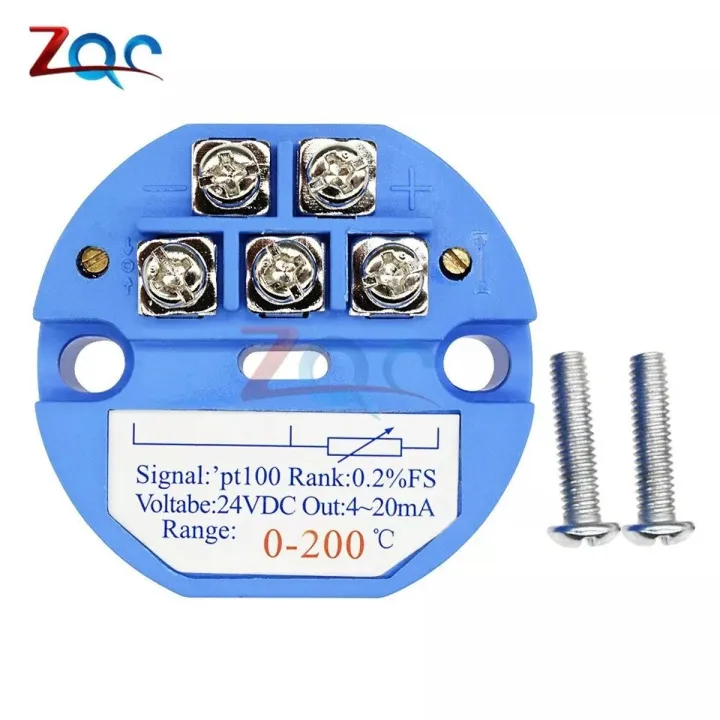 PT100 Temperature Sensor Transmitter DC 24V 0-200 Degree Range ...