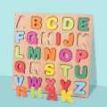 Colorful  ABC Alphabet Wooden Puzzles for Children Wooden toys games Helps Autism Autistic Learning. 