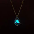 Luminous Glowing In The Dark Moon Lotus Flower Shaped Pendant Necklace For Women Yoga Prayer Buddhism Jewelry MIO Super Store. 