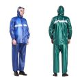 Pvc soft Rubber Coated Rain Coat Suit With Trouser Thick double raincoat split suit cross-border direct rain pants adult reflective bicycle electric motorcycle riding. 