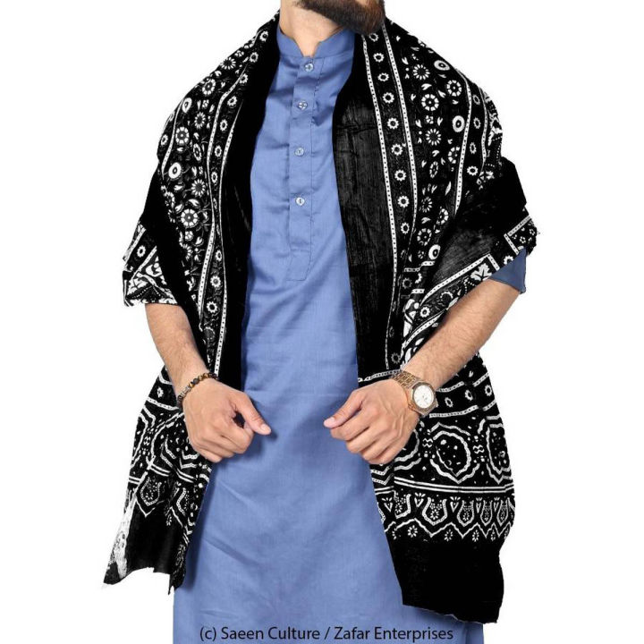 Black Sindhi Ajrak For Men and Women SA-01-04