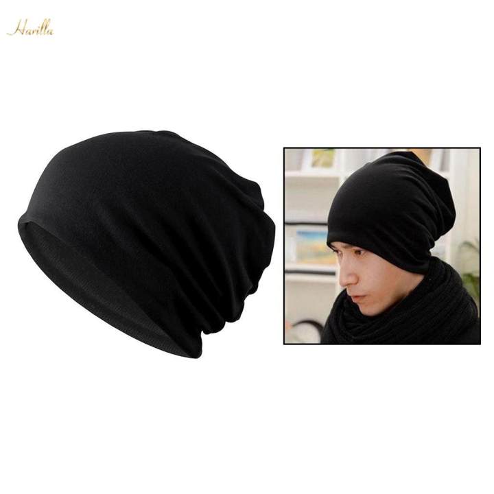 Summer%20Soft%20Cotton%20Slouchy%20Beanie%20Chemo%20Hat%20Women%20Men%20Black%20-%20Image%203