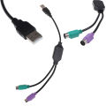 USB Male to ps/2 ps2 female converter cable cord keyboard mouse adapter MJ. 