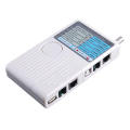 Remote Cable Tester Meter 4-in-1 Remote RJ11 RJ45 USB BNC LAN Network Phone Cable Tester. 