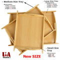Premium Quality 3 Pcs Wooden Serving Tray Set With Handels Premium Quality Set of 3 Multipurpose Trays. 