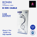 Ronin R305, 3 in 1 Cable Fast Charging , ANDROID, Type C & IOS Best In Quality High - Speed Data Cable - Black.. 